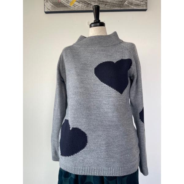 アティーヴォ　Lover‘s　Birthday　中古　レディース　トップス　ニット　グレー　ハート柄...