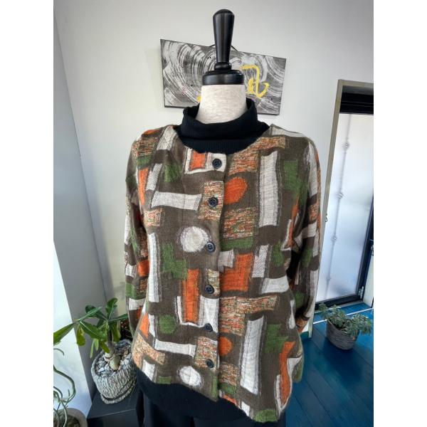 アンテルリネエール　レディース　トップス　ジャケット　カーディガン　グラフィック柄　美品