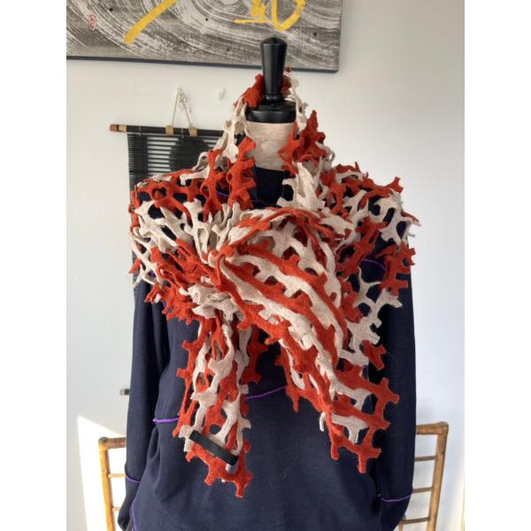 センソユニコ　風_　センソ　レディース　雑貨　ストール　四角網　美品