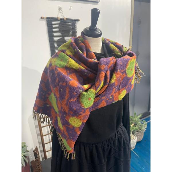 センソユニコ　慈雨　センソ　レディース　雑貨　ストール　幾何学模様　カラフル　美品