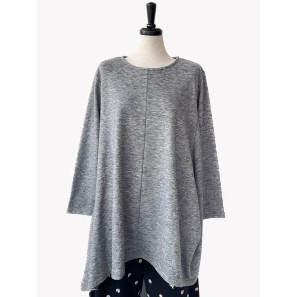 センソユニコ　中古　M2　レディース　トップス　カットソー　チュニック　グレー　長袖　美品