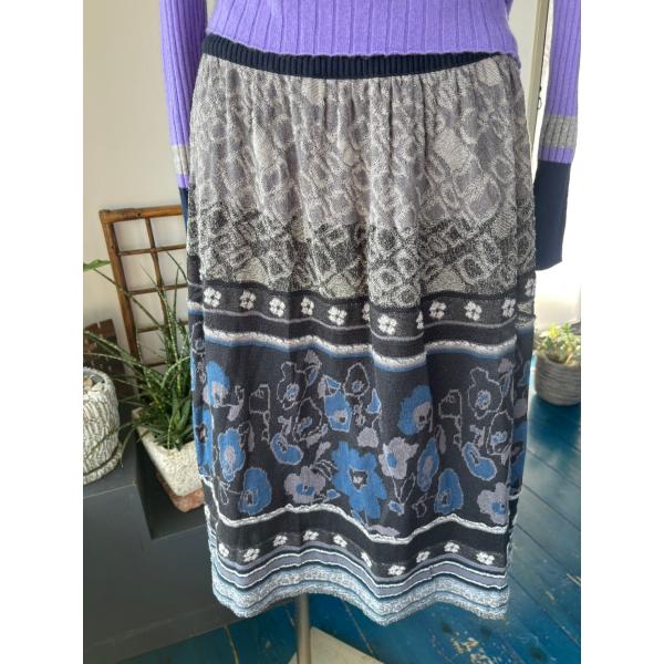 M＆KYOKO　中古　リサイクル　レディース　ボトムス　スカート　花柄　ニット　裏地付き　個性　美品