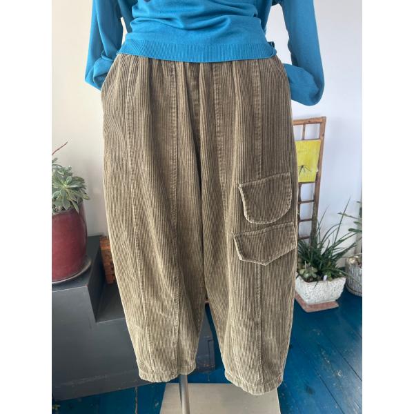 中古　リサイクル　レディース　ボトムス　パンツ　コーデュロイ　ウエストゴム　美品