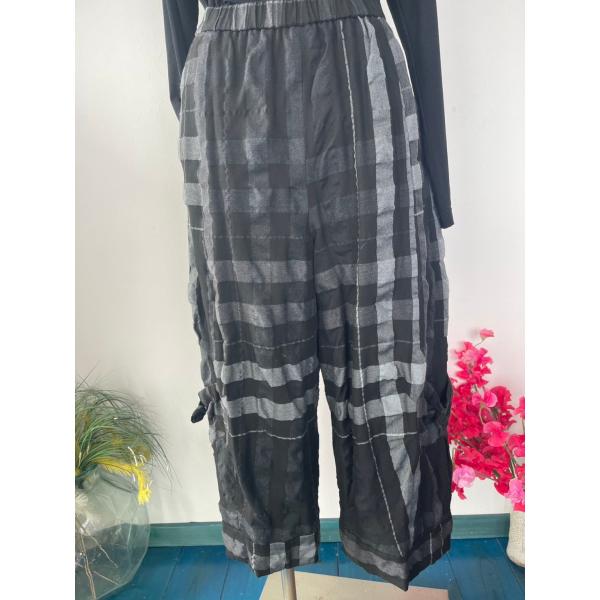 センソユニコ　慈雨　センソ　中古　リサイクル　レディース　ボトムス　パンツ　チェック　裏地付き　美品