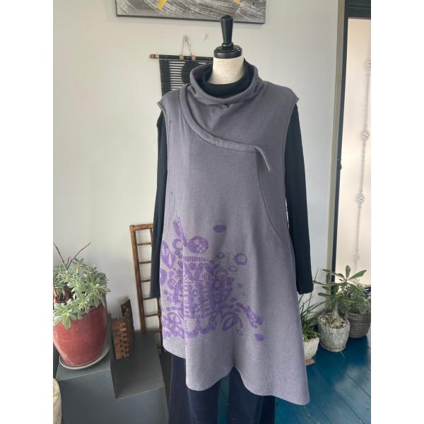 センソユニコ　慈雨　中古　リサイクル　センソ　レディース　チュニック　紫柄　人気ブランド　美品　