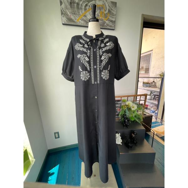 センソユニコ　センソ　中古　リサイクル　レディース　ワンピース　黒　前ボタン　美品