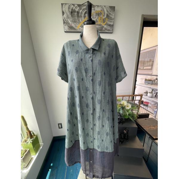 センソユニコ　イオコムイオ　センソ　中古　リサイクル　レディース　ワンピース　綿　麻　前ボタン　美品...