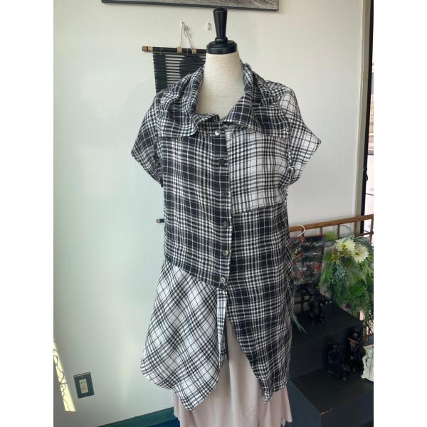 センソユニコ　萌　中古　リサイクル　レディース　トップス　ベスト　ブラウス　チェック　美品