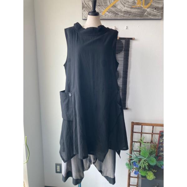 センソユニコ　慈雨　センソ　中古　リサイクル　レディース　トップス　チュニック　ノースリーブ　透け感...