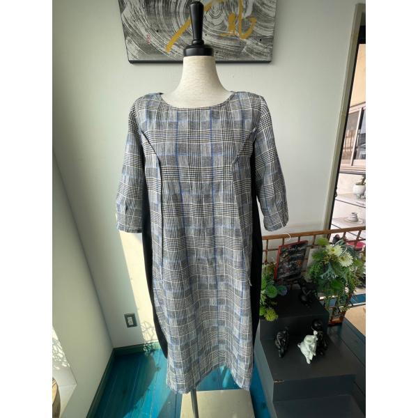 センソユニコ　t.b　センソ　中古　リサイクル　レディース　ワンピース　五分袖　チェック　美品　希少...