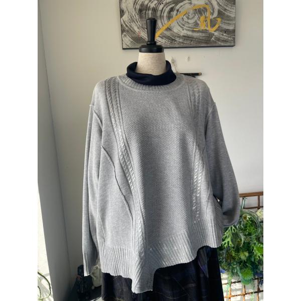 センソユニコ　and hue　センソ　中古　レディース　トップス　ニット　グレー×シルバー　美品