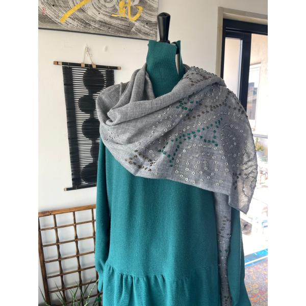 センソユニコ　イオコムイオ　センソ　レディース　雑貨　ストール　薄手　刺しゅう　美品　希少品