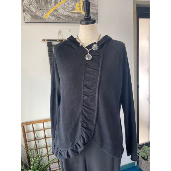 センソユニコ　イム　中古　リサイクル　センソ　レディース　カットソー　ニット　黒　長袖　美品　