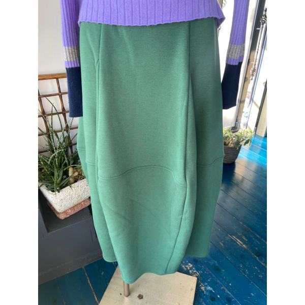 コムト　レディース　ボトムス　スカート　ロングスカート　ウエストゴム　横ファスナー　グリーン　裏起毛...