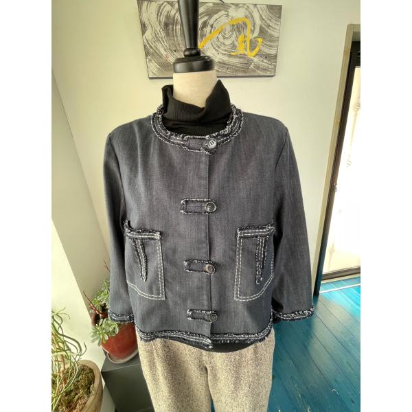 コムト　中古　リサイクル　レディース　アウター　ジャケット　デニム風　七分袖　美品　新古品　未使用品
