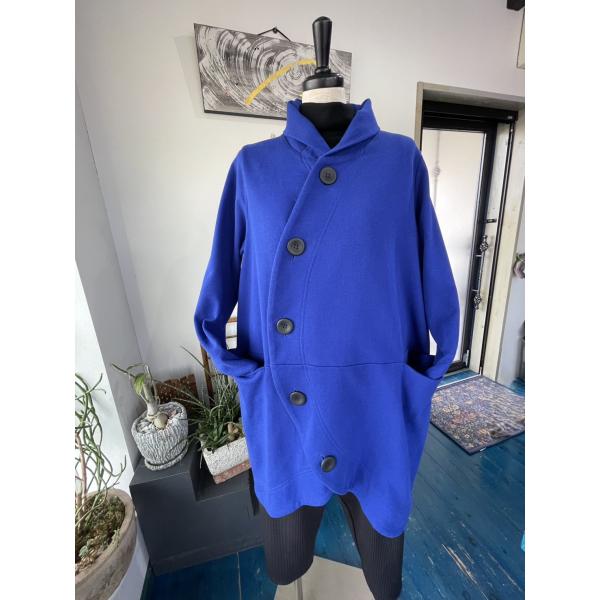 プリムール　中古　リサイクル　レディース　アウター　コート　綿　ブルー　美品