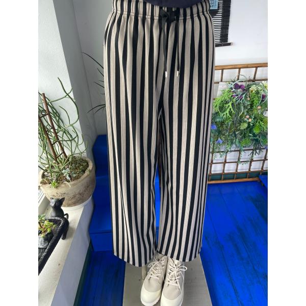 MICALLE MICALLE　中古　リサイクル　レディース　ボトムス　太ストライプ　ゆったり　美品