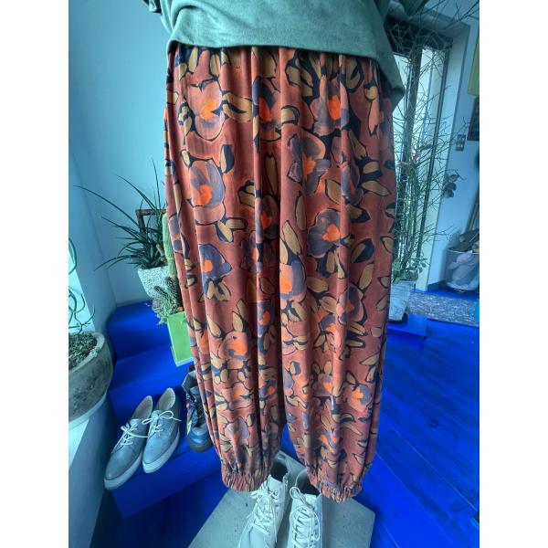 ゴキ　中古　リサイクル　レディース　ボトムス　パンツ　サルエルパンツ　オレンジ　総柄　美品