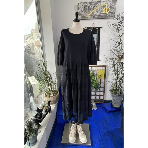 プリムール　中古　リサイクル　レディース　ワンピース　黒　紺　チェック　七分袖　美品　新古品　未使用...