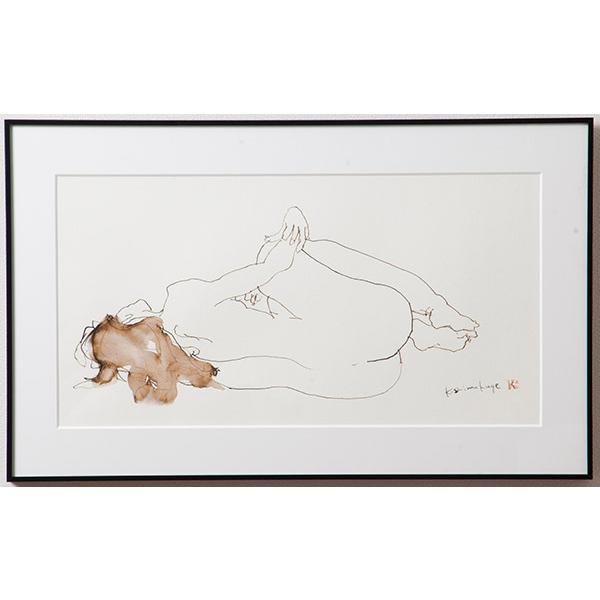 値下げ【整理販売】「ねているひと」　アクリル作品　sma7243