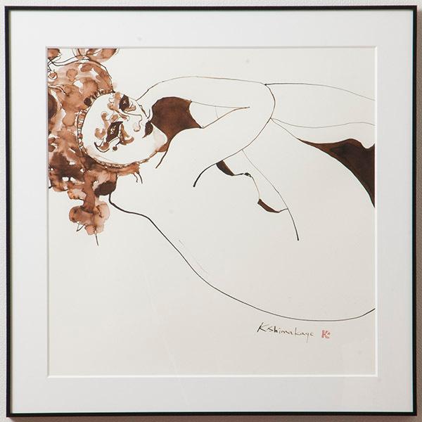 値下げ【整理販売】「WOMAN MASK」　アクリル作品　sma7246