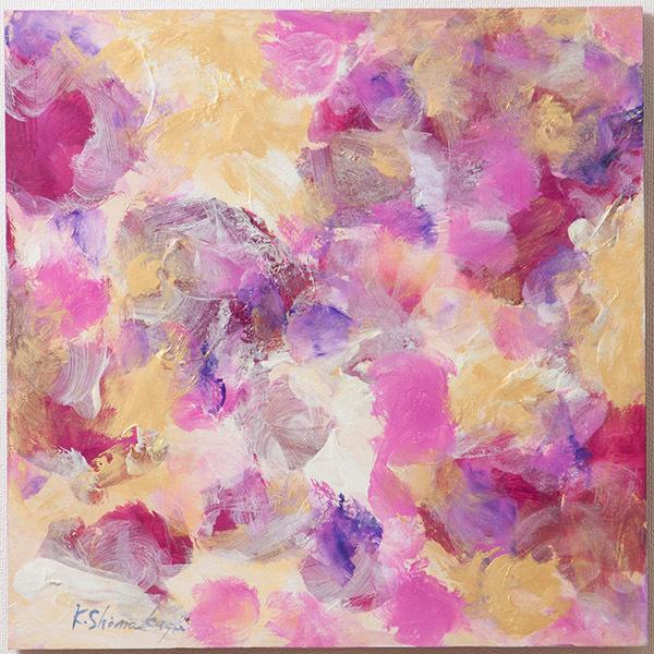 値下げ【整理販売】「金のバラ」　アクリル作品　sma7273