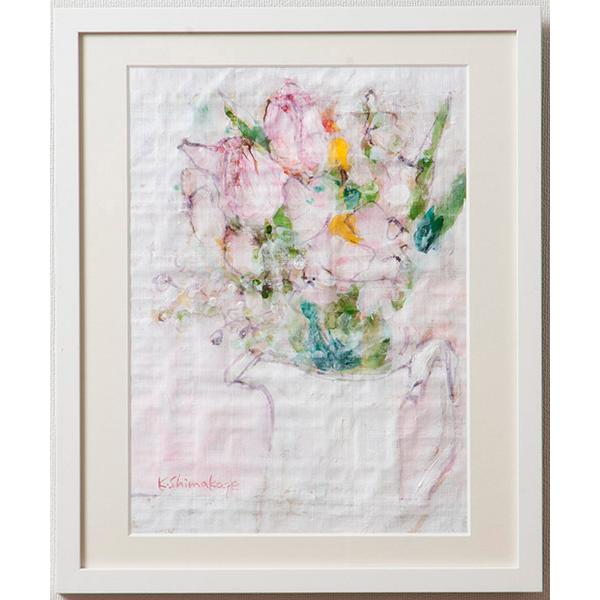 値下げ【整理販売】「春の花」　アクリル作品　sma7274