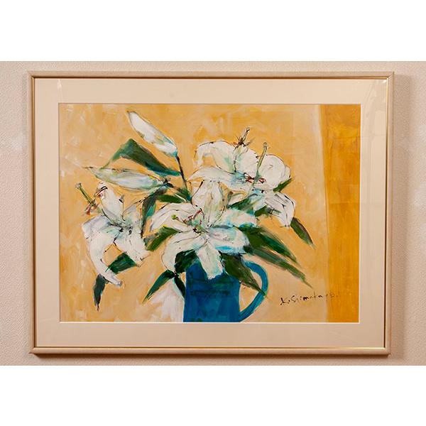 【整理販売】ガラス花瓶の百合　アクリル作品　sma7282