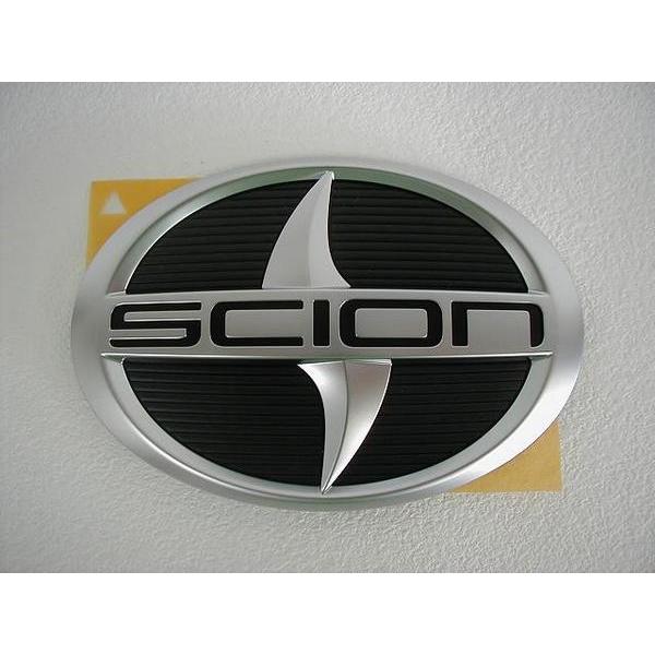 150系ルミオン等に　サイオン純正　マッドシルバーエンブレム ［SCIONマーク・140mm×95m...