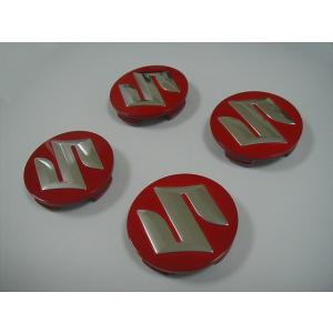 スズキ純正　センターキャップ [レッド/ホワイト・4枚セット]　SUZUKI