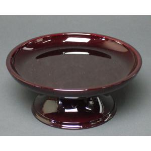 仏具 丸供物台 タメ色 5寸 ( 供物皿 お供え 皿 仏壇用 供え物皿 お菓子 果物 お皿 お供え物 丸型 仏前 法事)