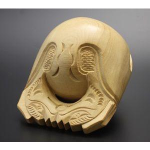 仏具 木魚 本楠 並彫  5寸