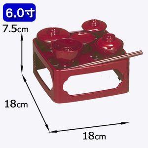 仏具 お仏膳 朱 6寸の詳細画像1