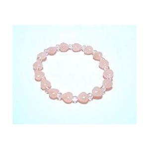 数珠 念珠 腕輪数珠 ブレス ハート・ブレス ローズクォーツ＆水晶