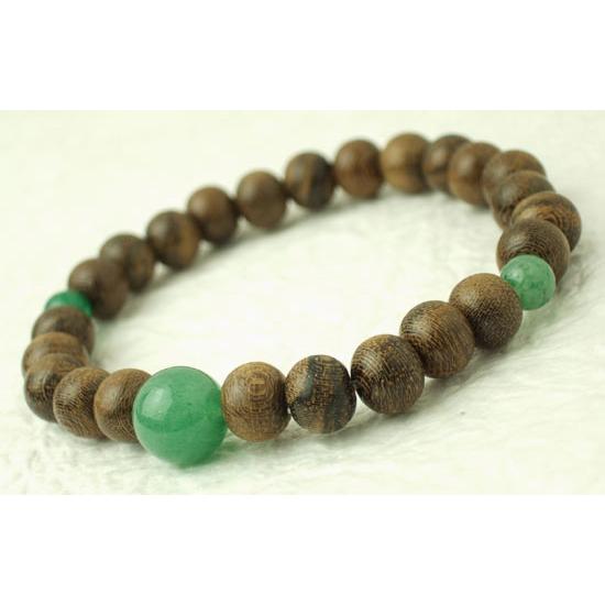 数珠 念珠 腕輪 ブレス シャム柿 翡翠 ヒスイ 入り