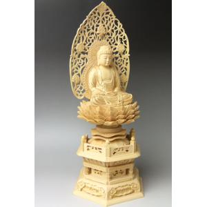 仏像  総ツゲ製 六角台 座釈迦 2.0寸
