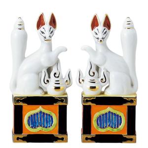 京仏壇はやし 神棚・神具 稲荷きつね 陶器製 6寸 1対（2個）入り