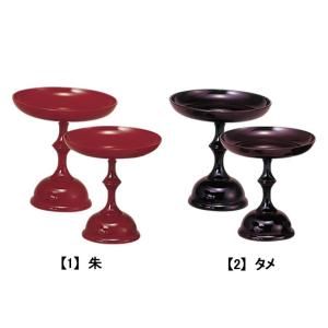 仏具 『中京型高坏 1対入り 朱・タメ 6寸』...の詳細画像1