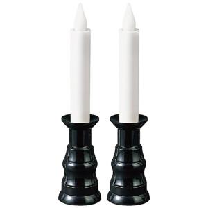 神棚・神具 『リモコン式安心LEDローソク 1対 黒 蒔絵（鉄仙・桜