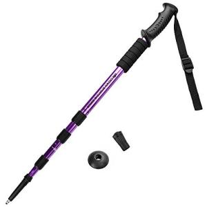 Crown Sporting Goods 耐衝撃 調節可能 トレッキングポール ハイキングスタッフ パープル 43インチ