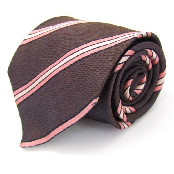 バグッタ ブランド ネクタイ ストライプ柄 シルク混 イタリア製 PO  メンズ ブラウン Bagu...