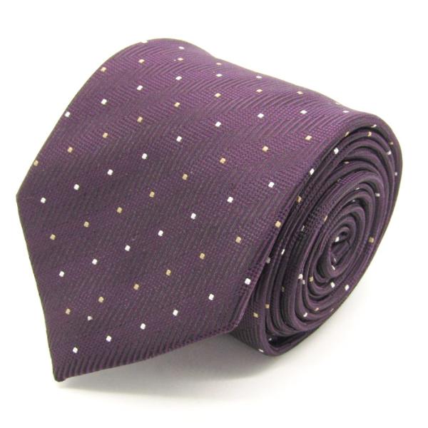 シンプルフレーズクラバット ブランド ネクタイ ストライプ柄 ドット 格子柄 PO メンズ パープル...
