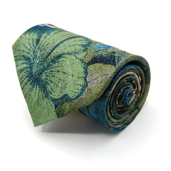 ブリオーニ ブランド ネクタイ 植物柄 シルク イタリア製 PO メンズ グリーン Brioni 世...