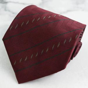 イヴ・サンローラン ネクタイ ブランド ストライプ柄 シルク PO メンズ ワインレッド Yves Saint Laurent YSL