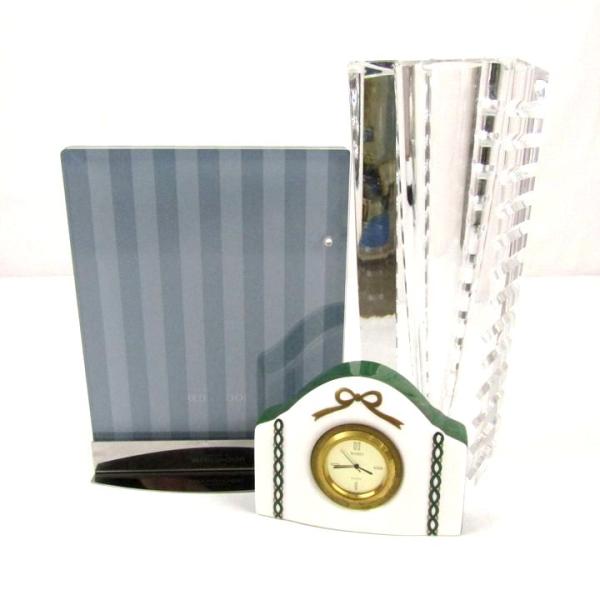 ウェッジウッド/和光他 フォトフレーム・置き時計・フラワーベース 3点セット ブランド まとめて 未...