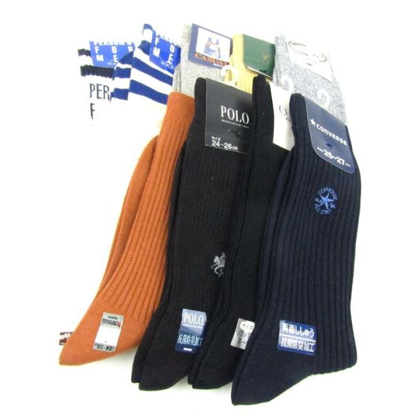ポロ/コンバース他 靴下 10点セット  ロゴ ボーダー等 まとめて 大量 メンズ POLO etc