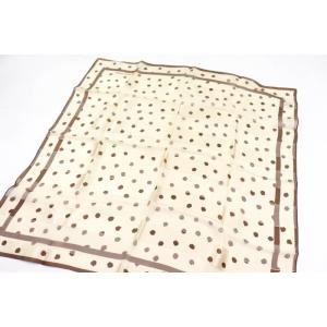 ミラショーン スカーフ ドット柄 シルク シースルー ブランド 小物 レディース ブラウン×ベージュ...