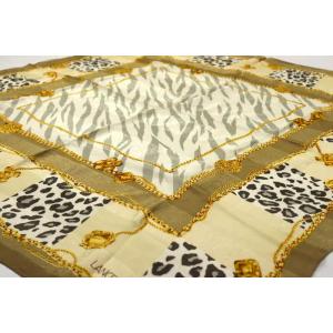 ランチェッティ スカーフ アニマル柄 ブランド 小物 レディース ゴールド×グレー系 LANCETT...