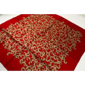 ジュンアシダ スカーフ 総柄 シルク ブランド 小物 レディース レッド jun ashida