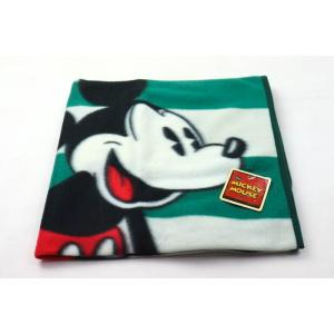 ディズニー ミッキー ボーダー柄 ブランケット 未使用 ひざ掛け 小物 レディース グリーン Dis...